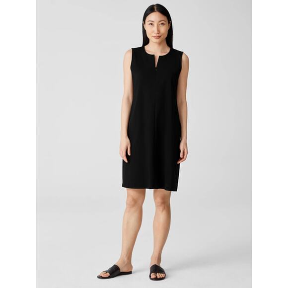 Eileen Fisher Split-Neck Zip-Front Ponte Dress Size XS - Picture 4 of 8